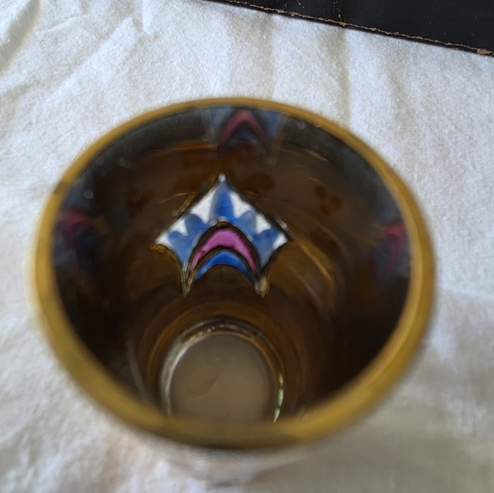 Antique Czech Hand-painted Gold Shot Glass Set - Picture 4 of 5